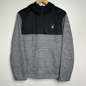 Spyder Ghost Men's Medium Racer 1/4 Zip Pullover Hoodie Charcoal Heather NWT 129
